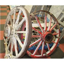 OVERFLOWING PALLET OF ANTIQUE WAGON WHEELS