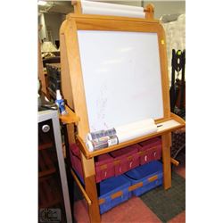 WOODEN DOUBLE SIDED CHILDRENS EASEL WITH