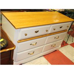 LONG PINE TOP 6 DRAWER DRESSER