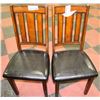 Image 1 : NEW PAIR OF WOOD AND LEATHERETTE SIDECHAIRS
