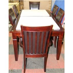 NEW CHERRY WOOD TABLE WITH LEAF, 4 SIDECHAIRS AND