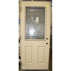 WHITE WASH OAK FIRE RATED FIBERGLASS OUTSIDE DOOR