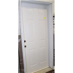 WHITE METAL DOOR AND JAMB 36"X80"