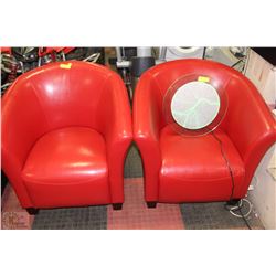 2 LOUNGE CHAIRS RED IN COLOR ON CHOICE