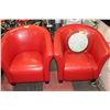 Image 1 : 2 LOUNGE CHAIRS RED IN COLOR ON CHOICE