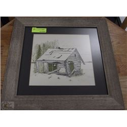 WOOD FRAMED CABIN PICTURE