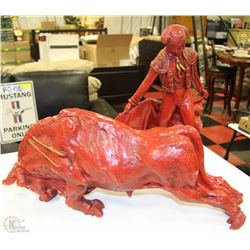 RED BULL AND BULL FIGHTER SCULPTURE SET