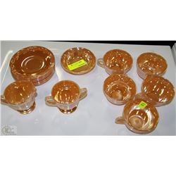 15PIECE VINTAGE FIREKING CUPS, SAUCERS, CREAM AND