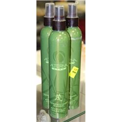 THREE 250ML BOTTLES OF ALTERNA FLEX HOLD HAIRSPRAY