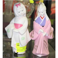 PAIR OF JAPANESE FIGURES FROM HAKATA JAPAN
