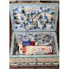 Image 1 : WICKER SEWING BOX WITH CONTENTS