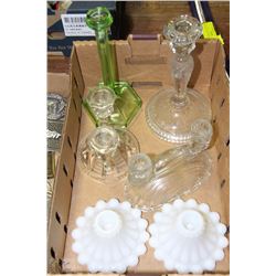 ESTATE BOX OF CANDLE HOLDERS