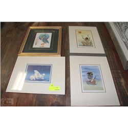 ESTATE COLLECTION OF 4 NATIVE ART PRINTS TWO ARE