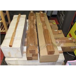 PALLET WITH CEDAR SPINDLES,POSTS AND CAPS INCL