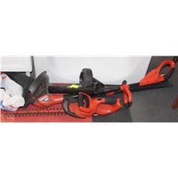 B&D RECHARGEABLE HEDGE TRIMMER WITH WEED EATER