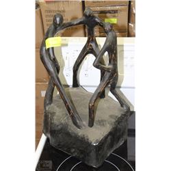 WOOD CARVED ORNAMENT 17"H