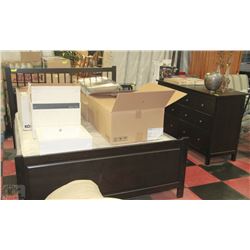 IKEA BLACK BEDROOM SET WITH BED FRAME, HEADBOARD,