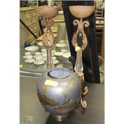 ESTATE PAIR OF VINTAGE CANDLE HOLDERS WITH