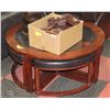 Image 1 : ROUND COFFEE TABLE W/4 LEATHERETTE-TOP