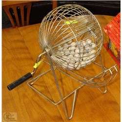 VINTAGE BINGO TUMBLER WITH WOOD BALLS