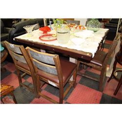 NEW RUSTIC WOOD BAR TABLE WITH 6 RUSTIC