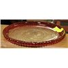 Image 1 : CRANBERRY DIAMOND CUT SERVING PLATTER