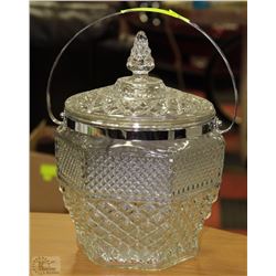 PRESSED GLASS ICE BUCKET