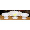 Image 1 : SET OF THREE MILK GLASS DISHES
