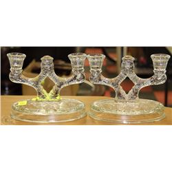 PAIR OF VINTAGE PATTERNED CANDELABRAS