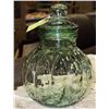 Image 1 : DECORATIVE SHOW HOME GREEN GLASS LARGE JAR & LID