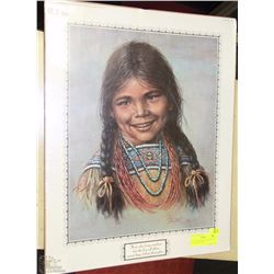 DELL HAMPTON SIGNED PAINTING OF A  NATIVE GIRL