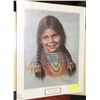 Image 1 : DELL HAMPTON SIGNED PAINTING OF A  NATIVE GIRL