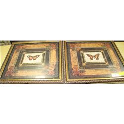 TWO-3 DIMENSIONAL SINGLE MATTED BUTTERFLY ART