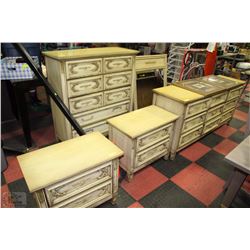 VINTAGE CARVED STYLE 5 PC BEDROOM SET