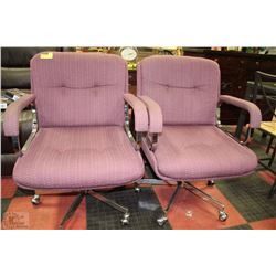 2 OFFICE CHAIRS ON CASTORS