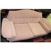 Image 1 : MAHOGANY TRIM PINK FABRIC LOVE SEAT