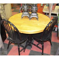 TWO TONE TABLE WITH THREE CHAIRS