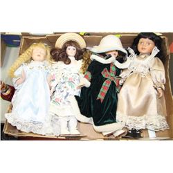LOT OF 4 COLLECTIBLE PORCELAIN DOLLS