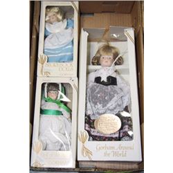 LOT OF 3 GORHAM PORCELAIN DOLLS FROM 1980'S