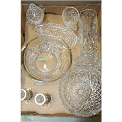 LOT OF 10 PIECES OF CRYSTAL GLASSWARE