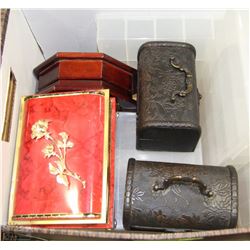 BOX OF JEWELLERY BOXES AND ORGANIZERS