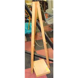 WOODEN CASE OF OIL PAINTS AND EASEL