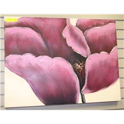 LARGE CANVAS FLOWER PAINTING 31.5"L X 23"H