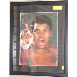 FRAMED 17 1/2"X 22 " MUHAMMED ALI BOXING PIC