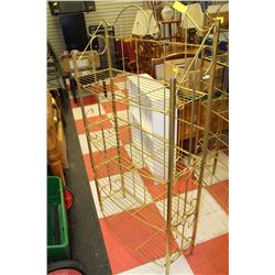 BRASS FOLDABLE DISPLAY SHELF WITH 4 SHELVES