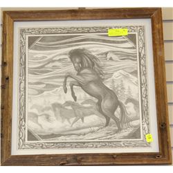 FRAMED 21.5"X 21.5" CALVIN  CORNISH SIGNED PRINT