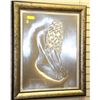 Image 1 : FRAMED 36X30 SILVER GIRL WITH LONG HAIR PICTURE