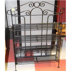 4 SHELVES BLACK METAL STAND FOLDS FOR EASY STORAGE