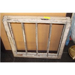 PAIR VINTAGE WOOD WINDOWS 27"X28"