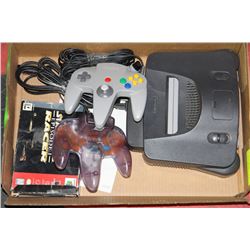 NINTENDO N64 CONSOLE WITH 2 CONTROLLERS AND